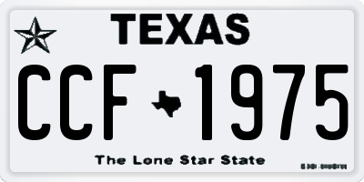TX license plate CCF1975
