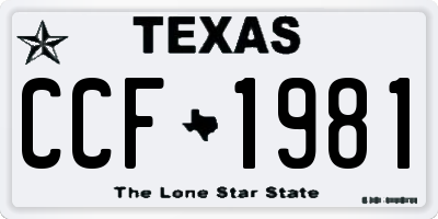 TX license plate CCF1981