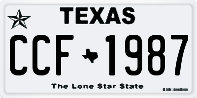 TX license plate CCF1987