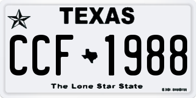 TX license plate CCF1988