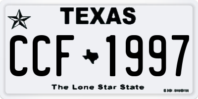 TX license plate CCF1997