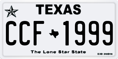 TX license plate CCF1999