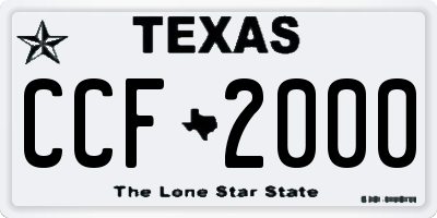 TX license plate CCF2000
