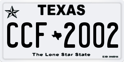 TX license plate CCF2002