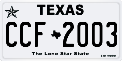 TX license plate CCF2003
