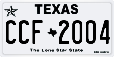 TX license plate CCF2004