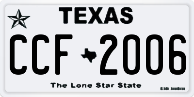 TX license plate CCF2006