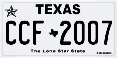 TX license plate CCF2007