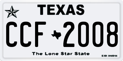 TX license plate CCF2008