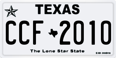 TX license plate CCF2010