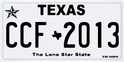 TX license plate CCF2013