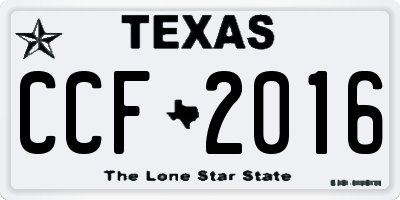TX license plate CCF2016
