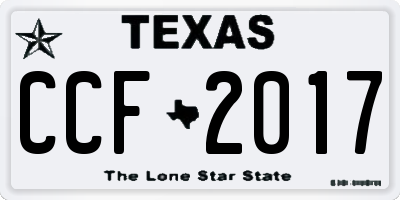 TX license plate CCF2017