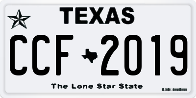 TX license plate CCF2019