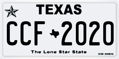TX license plate CCF2020