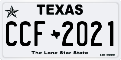 TX license plate CCF2021