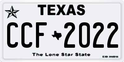 TX license plate CCF2022