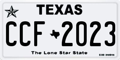 TX license plate CCF2023