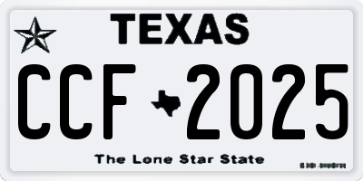 TX license plate CCF2025