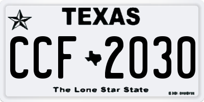 TX license plate CCF2030