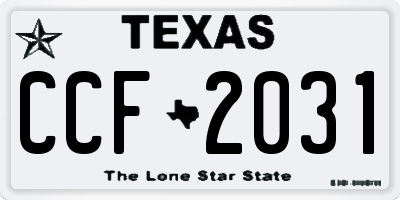 TX license plate CCF2031
