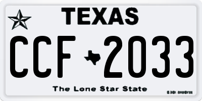TX license plate CCF2033