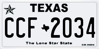 TX license plate CCF2034