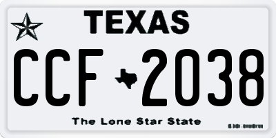 TX license plate CCF2038