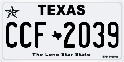 TX license plate CCF2039
