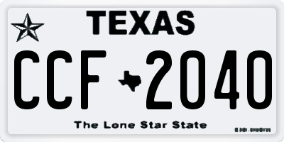 TX license plate CCF2040