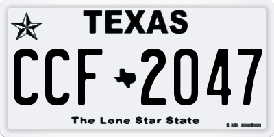 TX license plate CCF2047