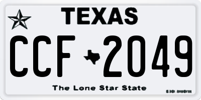 TX license plate CCF2049