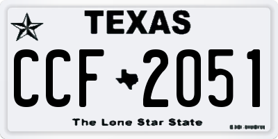 TX license plate CCF2051