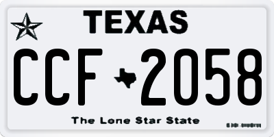 TX license plate CCF2058