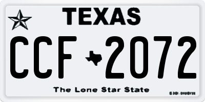 TX license plate CCF2072