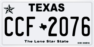 TX license plate CCF2076