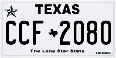 TX license plate CCF2080