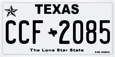 TX license plate CCF2085