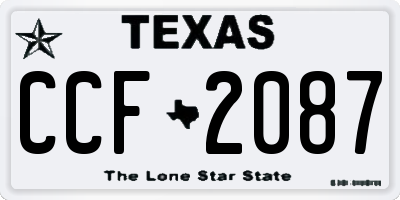 TX license plate CCF2087