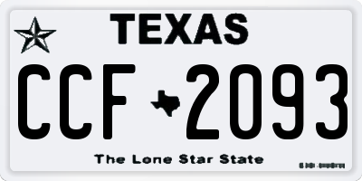 TX license plate CCF2093
