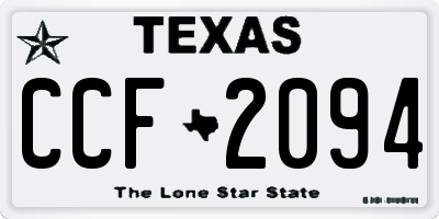 TX license plate CCF2094