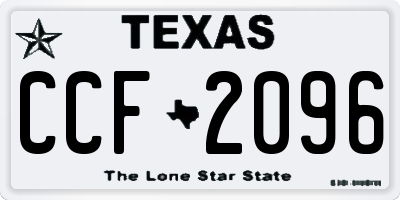 TX license plate CCF2096