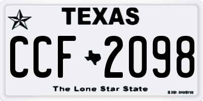 TX license plate CCF2098