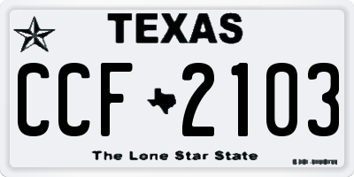 TX license plate CCF2103