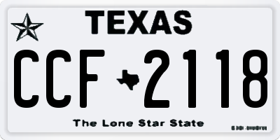 TX license plate CCF2118