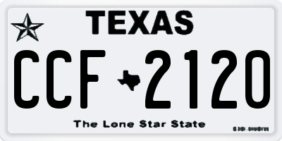 TX license plate CCF2120