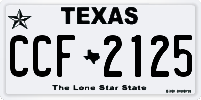 TX license plate CCF2125