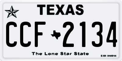 TX license plate CCF2134