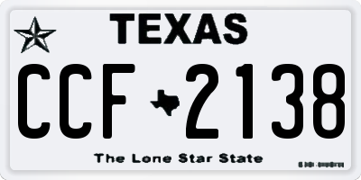 TX license plate CCF2138