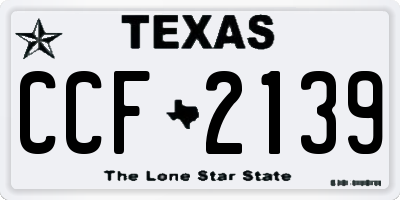 TX license plate CCF2139